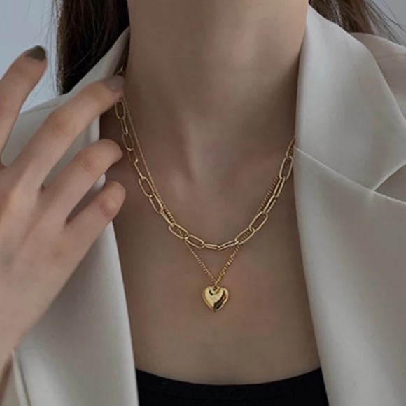 Jewelry - NEW 925 STERLING SILVER MULTI LAYER HEART NECKLACE, NICE NECKLACE, CUTE NECKLACE